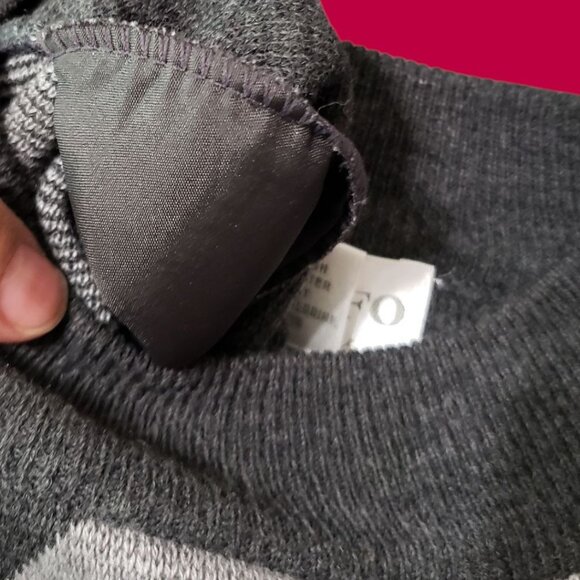 Adolfo Collectibles Vtg Argyle Acrylic lBlend Sweater  Charcoal Gray Large - Picture 5 of 8